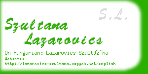 szultana lazarovics business card